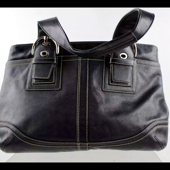 Coach Soho Black Leather Carryall Bag - Picture 5 of 6